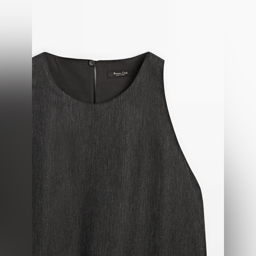 Massimo Dutti Gray Linen top Size Small NWT - Picture 7 of 7